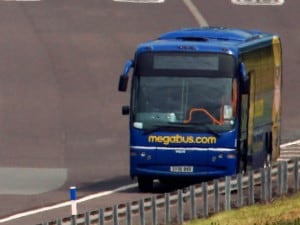 Un mezzo Megabus in Inghilterra.