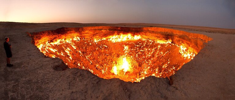 Cratere infuocato in Turkmenistan