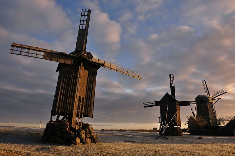 Mulini di Saaremaa. Foto di <a href="https://commons.wikimedia.org/wiki/File:Windmills_at_Angla,_Saaremaa–ekkeekke.jpg" target="_blank" rel="nofollow noopener">ekke vasli</a>
