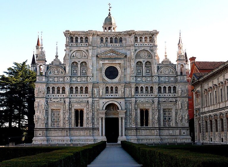 facciata della certosa di Pavia