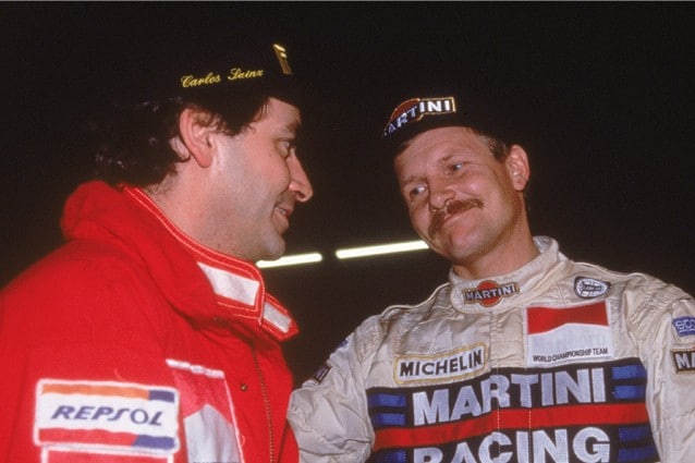 Juha Kankkunen con Carlos Sainz, RAC Rally di Gran Bretagna 1991