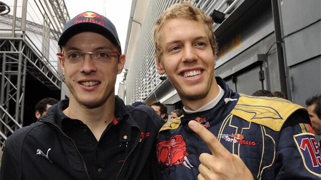 Sebastien Bourdais con Sebastian Vettel al GP d'Italia 2008