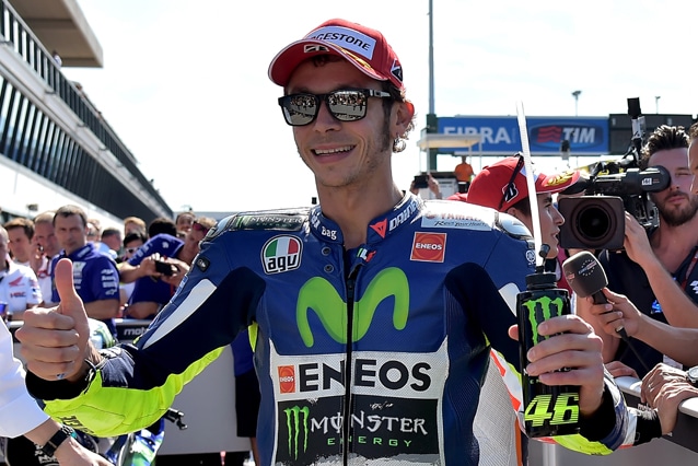 Valentino Rossi (Movistar Yamaha) al parco chiuso di Misano