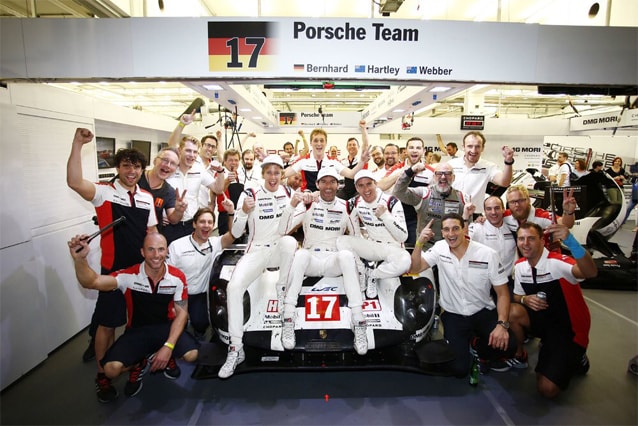 Timo Bernhard, Brendon Hartley e Mark Webber campioni del mondo (Porsche Motorsport)