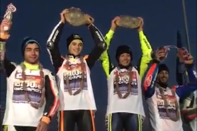 La coppia Luca Marini e Valentino Rossi vince la 100 km dei Campioni 2015 / Facebook