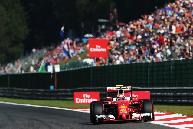 F1, nell’ultima sessione di libere a Spa è Raikkonen il più veloce. 3° Vettel