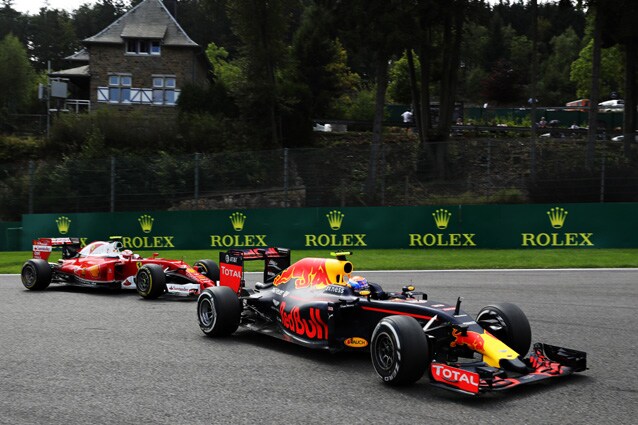 Max Verstappen e Kimi Raikkonen a Spa – Getty Images
