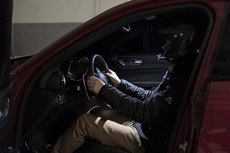 Alfa Romeo Giulia Quadrifoglio Silverstone Blindfolded