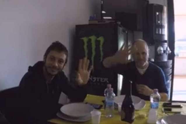 Valentino Rossi e Alberto Tebaldi al pranzo di Natale in VR46