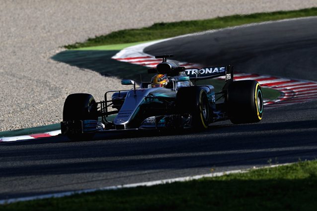 Lewis Hamilton con la W08 Hybrid – Getty Images