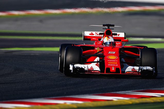 Sebastian Vettel durante i test a Barcellona – Getty Images