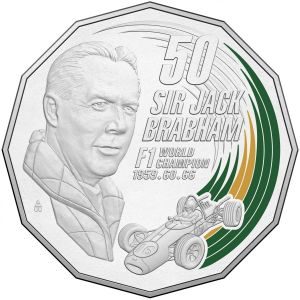 La moneta dedicata a Jack Brabham – Foto @Royal Australian Mint
