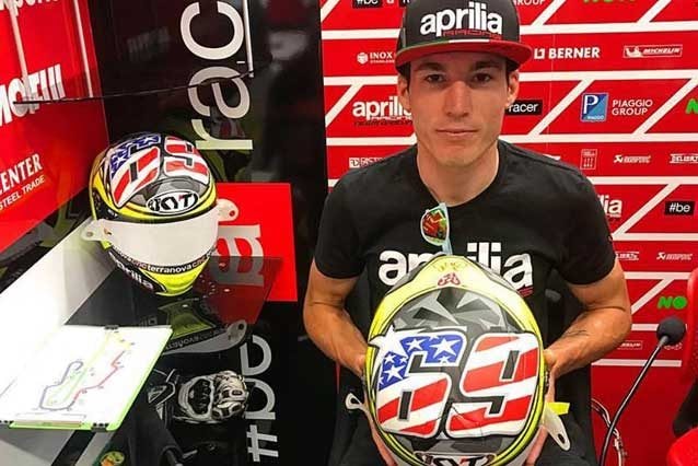 Aleix Espargaro con il casco dedicato a Nicky Hayden / Instagram