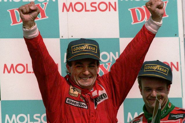 Jean Alesi festeggia la vittoria in Canada – Getty Images