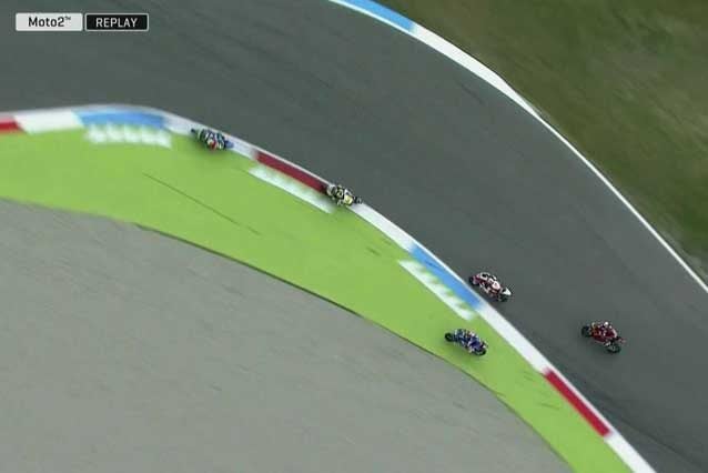 La manovra di Mattia Pasini alla ultima chicane / MotoGp.com