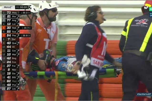 Alex Marquez in barella – Foto Twitter