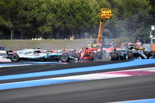 L’incidente tra Vettel e Bottas in Francia – Getty images