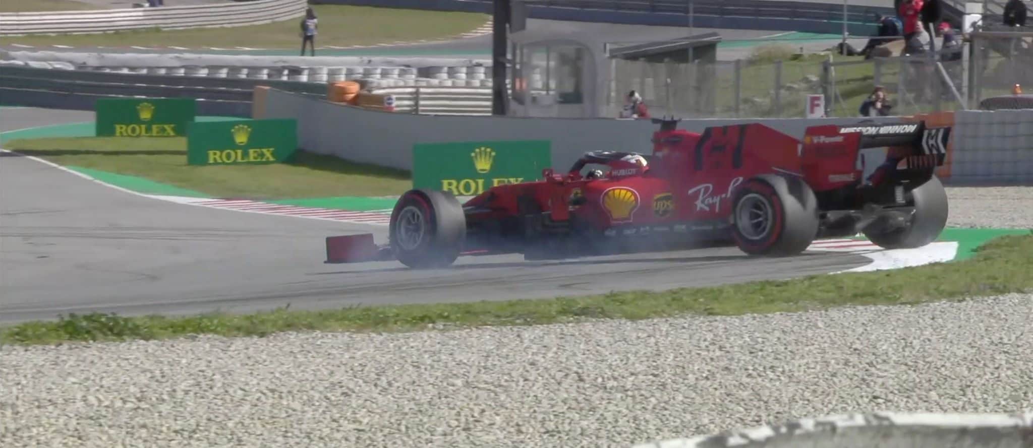 Sebastian Vettel, miglior tempo ma altro testacoda nei test di Barcellona