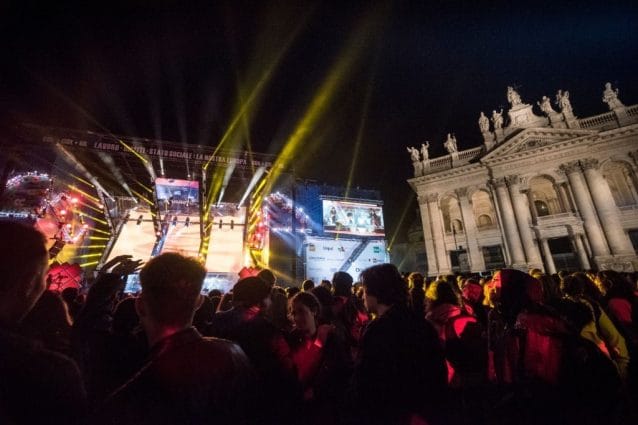 Un’immagine del Primo Maggio di Roma del 2019