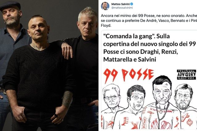 99 Posse, sulla cover di "Comanda la gang" c'è Salvini, che risponde: "Preferisco De Andrè e Vasco"