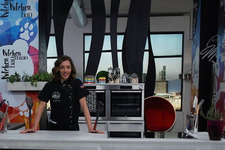 Barbara Tonini nello studio di Kitchen Bau