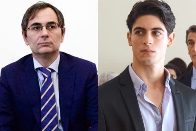 A sinistra il giudice Roberto Di Bella, a destra l’attore Carmine Buschini nel film ’Liberi di scegliere’