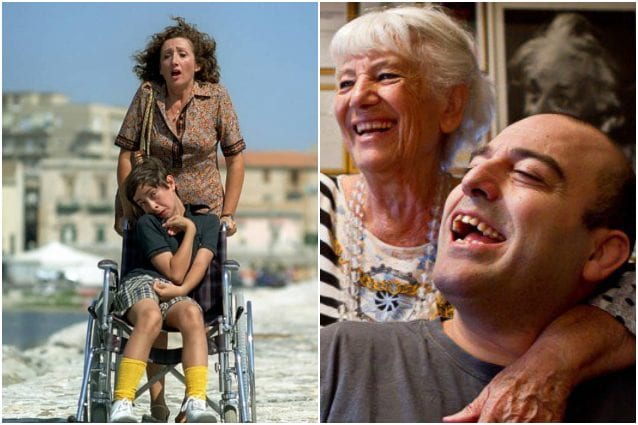 A sinistra una scena del film ’Il figlio della luna’, a destra Lucia e Fulvio Frisone