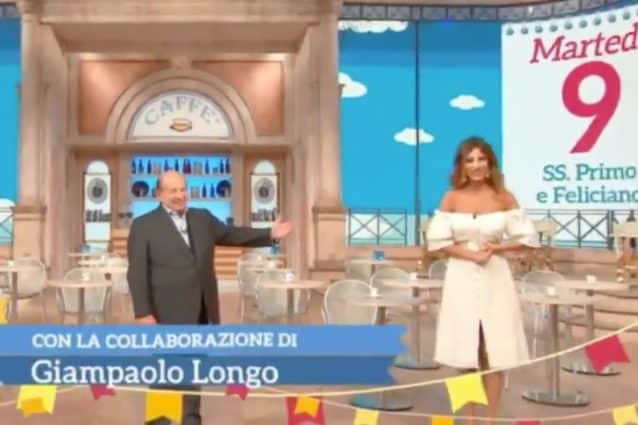 “È virginale, almeno nell’abito”, Giancarlo Magalli a Roberta Morise che incassa con eleganza