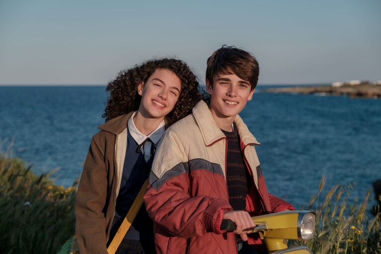 Silvia Rossi e Andrea Arru sul set di Storia di una famiglia perbene