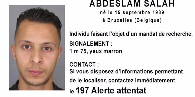 Abdeslam Salah, uno degli attentatori di Parigi, ora in fuga verso l’Italia.