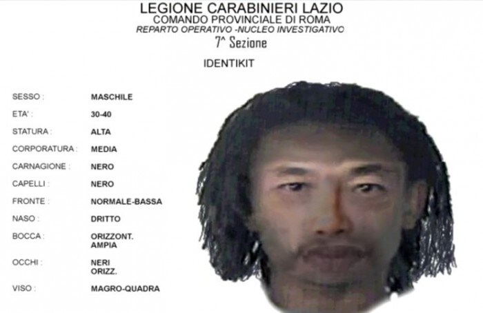 L’identikit diffuso dalle forze dell’ordine
