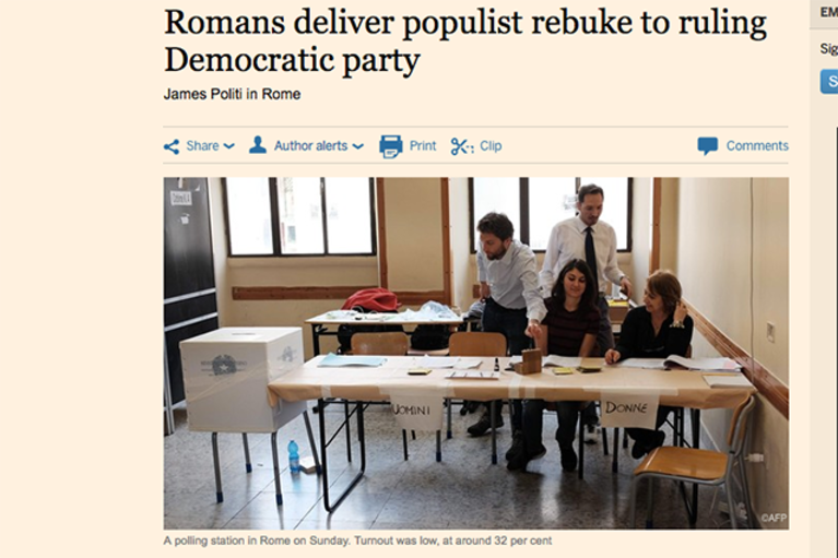 Financial Times sulla Raggi