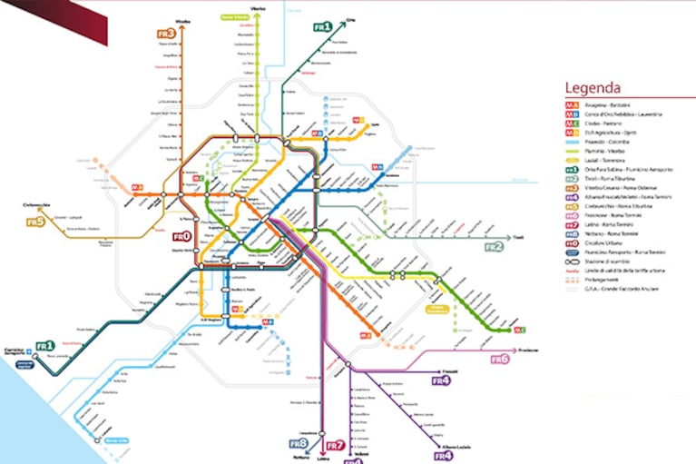 Mappa della metropolitana di Roma