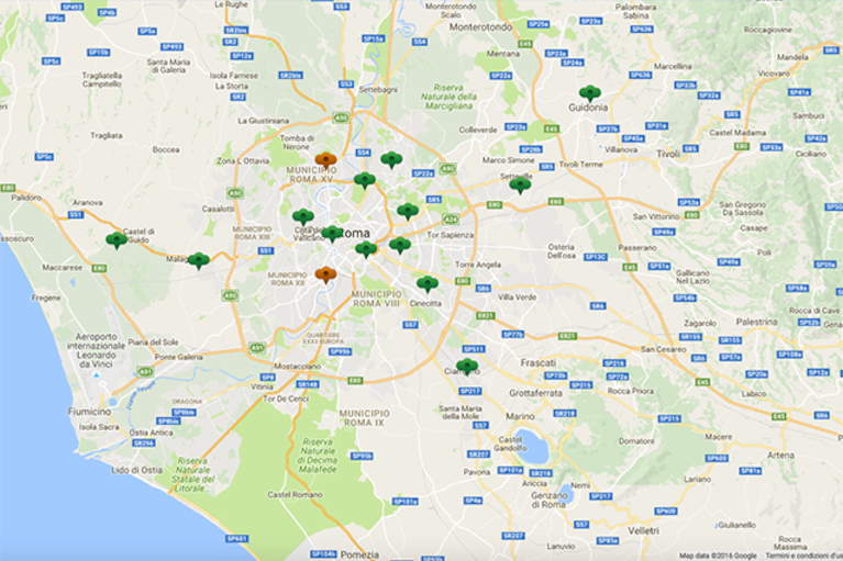 Mappa della qualità dell'aria di Roma
