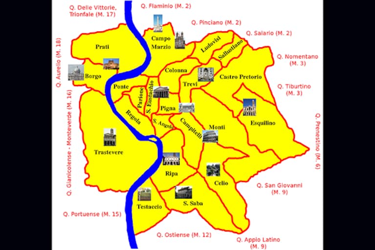 Mappa dei quartieri di Roma