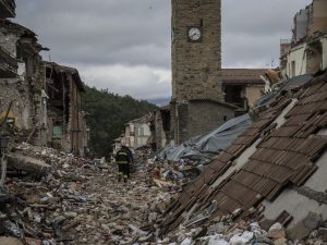 Amatrice, le devastazioni del terremoto del 24 agosto 2016.