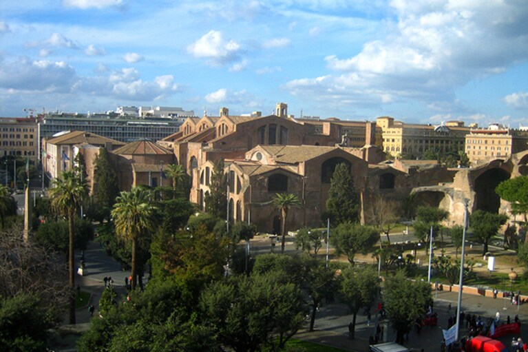 Vista dall'alto del complesso delle Terme di Diocleziano