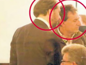 Salvatore Romeo e Raffaele Marra al compleanno di Pieremilio Sammarco a Le Carrè Francais, Roma.