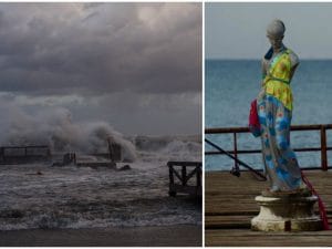 La Venere sul pontile dei Pescatori di Ostia, spazzata via dalla mareggiata di questa notte. Foto tratte dal periodico online La mia Ostia.