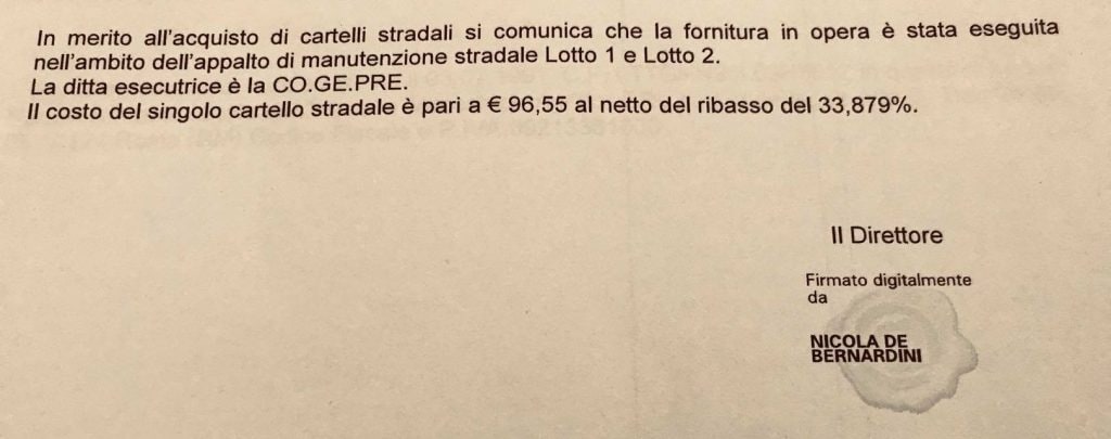 Il documento postato dalla consigliera municipale del X Municipio Mariacristina Masi
