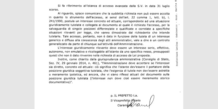 accesso atti latina