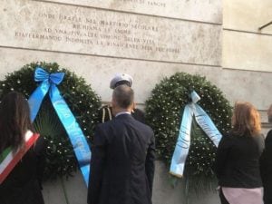 La cerimonia in memoria del rastrellamento del ghetto ebraico del 16 ottobre 1943