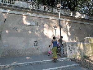 La salita del Pincio a Villa Borghese
