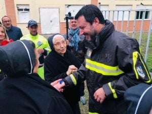 Il ministro degli Interni Matteo Salvini a Terracina