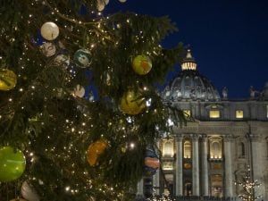 L’albero di Natale a Piazza San Pietro (La Presse)