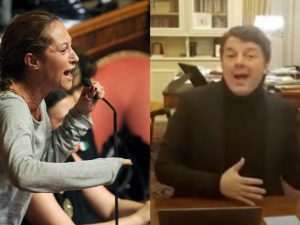 Paola Taverna e Matteo Renzi