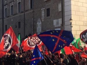 Manifestazione Casapound davanti al Campidoglio