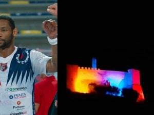 La Rocca Janula di Cassino illuminata per esprimere solidarietà a Mike Hall