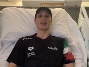Manuel Bortuzzo, il video dalla clinica riabilitativa Santa Lucia di Roma.