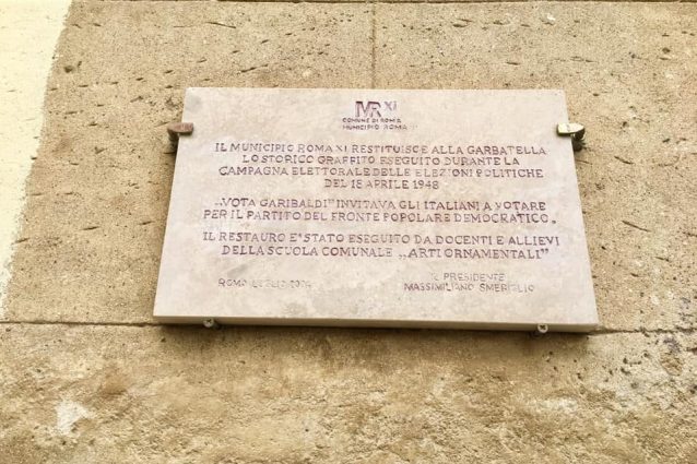 La targa alla Garbatella